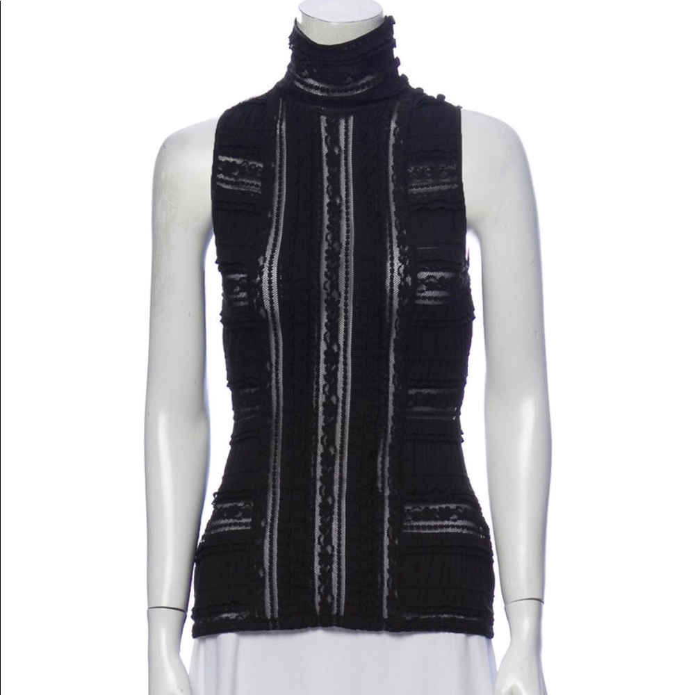 Cinq a Sept Turtleneck Sleeveless Top